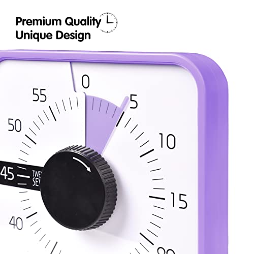 Visual Timer 7.5 inch, 60-Minute Countdown Timer for Kids Classroom Teaching Tool Office Meeting, Mechanical Countdown Clock for Exam Time Management Magnetic Kitchen Timer, Sky Blue/Colorful