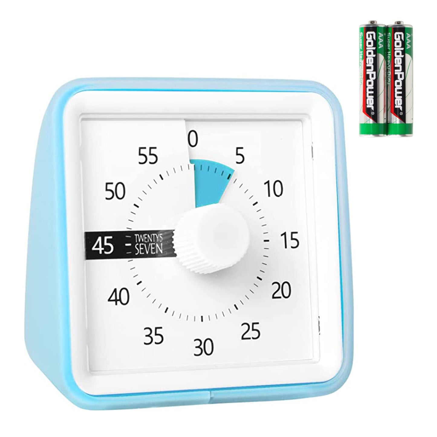 Visual Timer with Protective Case, 60-Minute Countdown Timer for Kids Autism ADHD Classroom Home Office, Countdown Clock for Teaching Work Meeting Time Management, Hungry Blue Fish