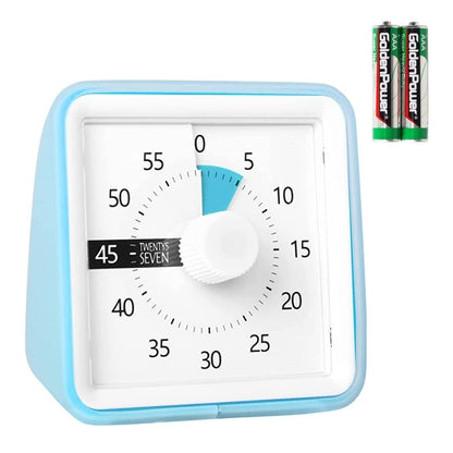 Visual Timer with Protective Case, 60-Minute Countdown Timer for Kids Autism ADHD Classroom Home Office, Countdown Clock for Teaching Work Meeting Time Management, Hungry Blue Fish