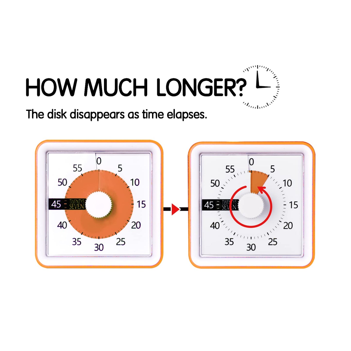 Visual Timer with Protective Case, 60-Minute Countdown Timer for Kids Autism ADHD Classroom Home Office, Countdown Clock for Teaching Work Meeting Time Management, Hungry Blue Fish