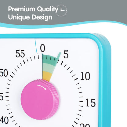 TWENTY5 SEVEN Countdown Timer 7.5 inch; 60 Minute 1 Hour Visual Timer – Classroom Teaching Tool Office Meeting, Mechanical Countdown Clock for Kids Exam Time Management Magnetic, Macaron Sky Blue