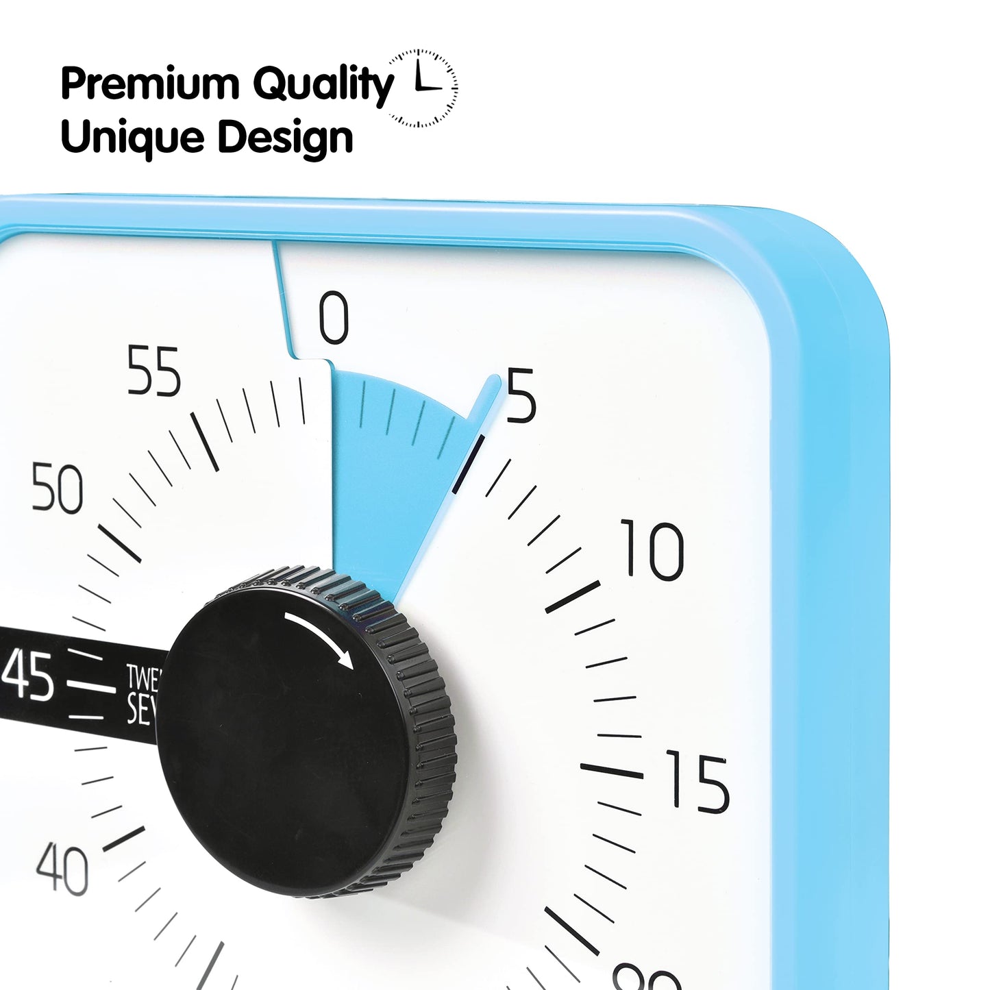 Visual Timer 7.5 inch, 60-Minute Countdown Timer for Kids Classroom Teaching Tool Office Meeting, Mechanical Countdown Clock for Exam Time Management Magnetic Kitchen Timer, Sky Blue/Colorful