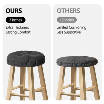 Sunlit Bar Stool Covers - Set of 2 Rectangle Bar Stool Seat Covers, Soft and Cushioned Bar Chair Covers, Easy to Install and Wash, Cover Only, Gray