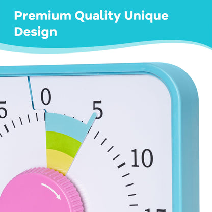 TWENTY5 SEVEN Countdown Timer 7.5 inch; 60 Minute 1 Hour Visual Timer – Classroom Teaching Tool Office Meeting, Mechanical Countdown Clock for Kids Exam Time Management Magnetic, Macaron Sky Blue