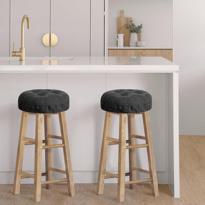 Sunlit Bar Stool Covers - Set of 2 Rectangle Bar Stool Seat Covers, Soft and Cushioned Bar Chair Covers, Easy to Install and Wash, Cover Only, Gray