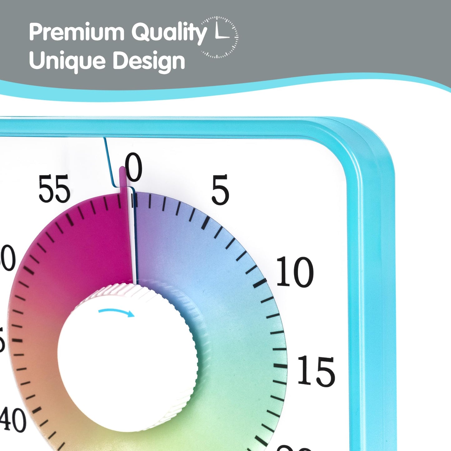 TWENTY5 SEVEN Countdown Timer 7.5 inch; 60 Minute 1 Hour Visual Timer – Classroom Teaching Tool Office Meeting, Mechanical Countdown Clock for Kids Exam Time Management Magnetic, Macaron Sky Blue