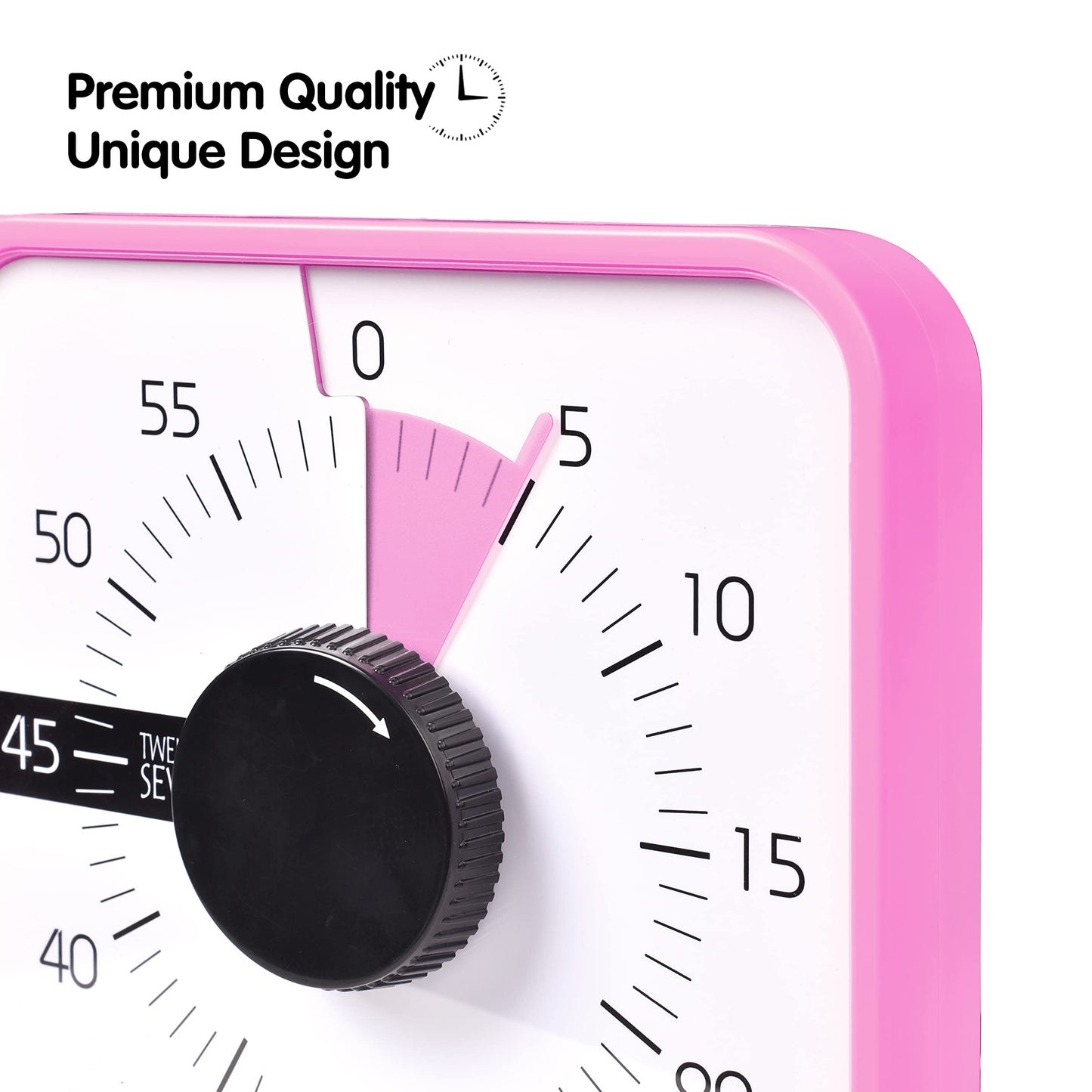 TWENTY5 SEVEN Countdown Timer 7.5 inch, 60 Minute 1 Hour Visual Timer for Classroom Teaching Tool Office Meeting, Mechanical Countdown Clock for Kids Exam Time Management Magnetic, Pink Donut