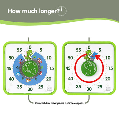 TWENTY5 SEVEN Countdown Timer 7.5 inch; 60 Minute 1 Hour Visual Timer – Classroom Teaching Tool Office Meeting, Mechanical Countdown Clock for Kids Exam Time Management Magnetic, Macaron Sky Blue