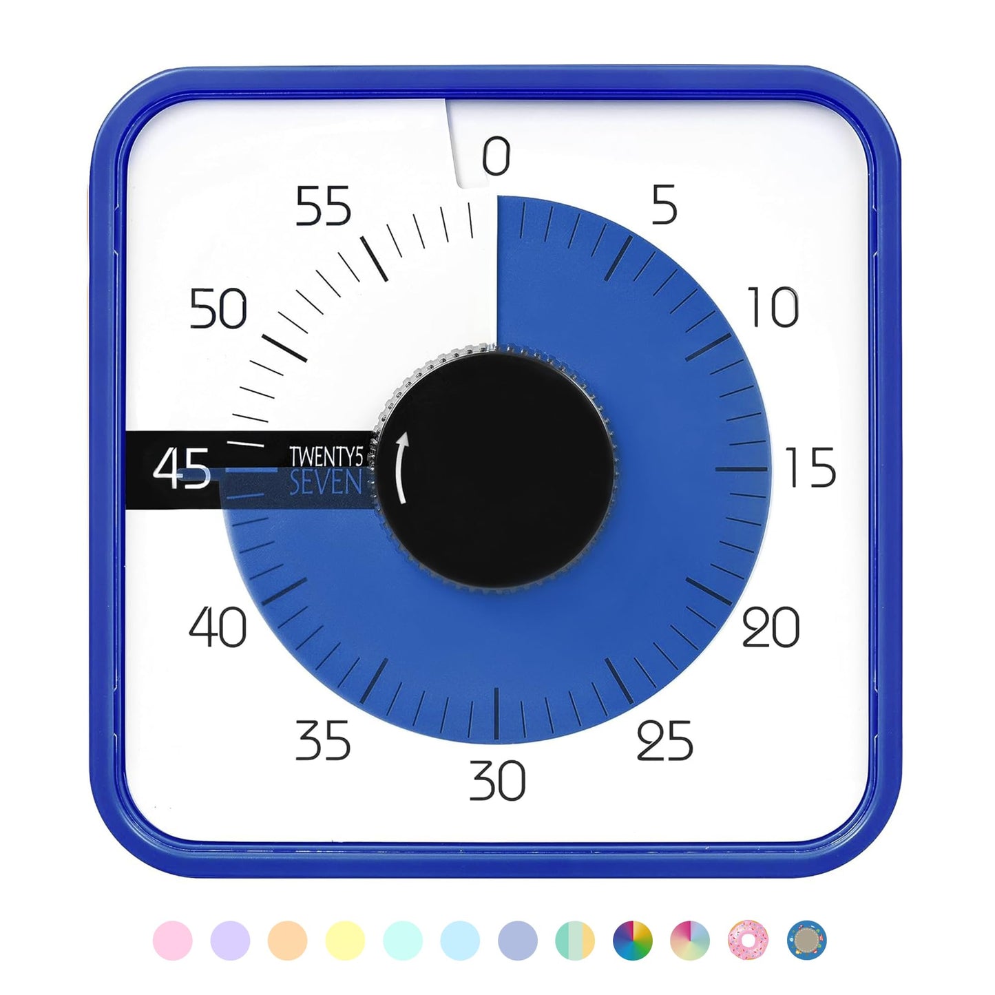 TWENTY5 SEVEN Countdown Timer 7.5 inch; 60 Minute 1 Hour Visual Timer – Classroom Teaching Tool Office Meeting, Mechanical Countdown Clock for Kids Exam Time Management Magnetic, Macaron Sky Blue