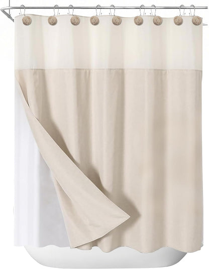 Sunlit Boho Knots Double Shower Curtain Hooks, Home Decorative Shower Curtain Rings for Bathroom, Seaside Nautical Shower Curtain Hangers Bathroom Accessories, Set of 12