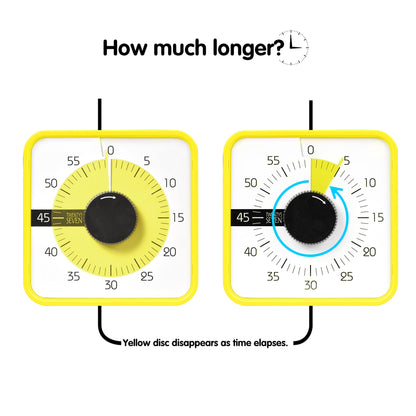 TWENTY5 SEVEN Countdown Timer 7.5 inch; 60 Minute 1 Hour Visual Timer – Classroom Teaching Tool Office Meeting, Mechanical Countdown Clock for Kids Exam Time Management Magnetic, Macaron Sky Blue
