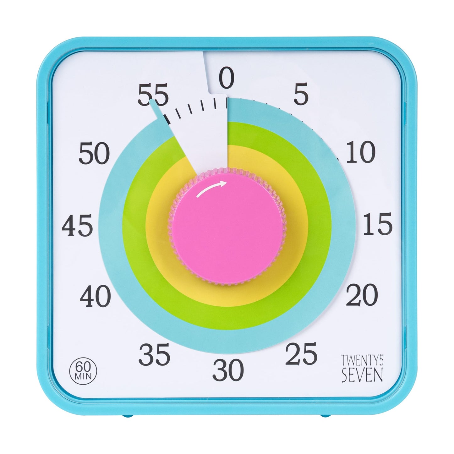 TWENTY5 SEVEN Countdown Timer 7.5 inch; 60 Minute 1 Hour Visual Timer – Classroom Teaching Tool Office Meeting, Mechanical Countdown Clock for Kids Exam Time Management Magnetic, Macaron Sky Blue