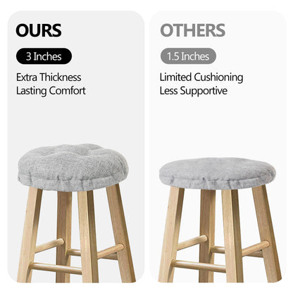 Sunlit Bar Stool Covers - Set of 2 Rectangle Bar Stool Seat Covers, Soft and Cushioned Bar Chair Covers, Easy to Install and Wash, Cover Only, Gray