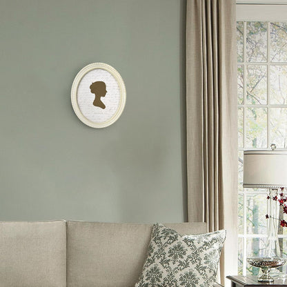 Sunlit Boho Vintage Picture Frame 8x10 Inch with Beaded Border, Oval Luxury Antique Photo Frames with Glass Front, Photo Display, Tabletop Wall Hanging, Gift Idea, Distressed White