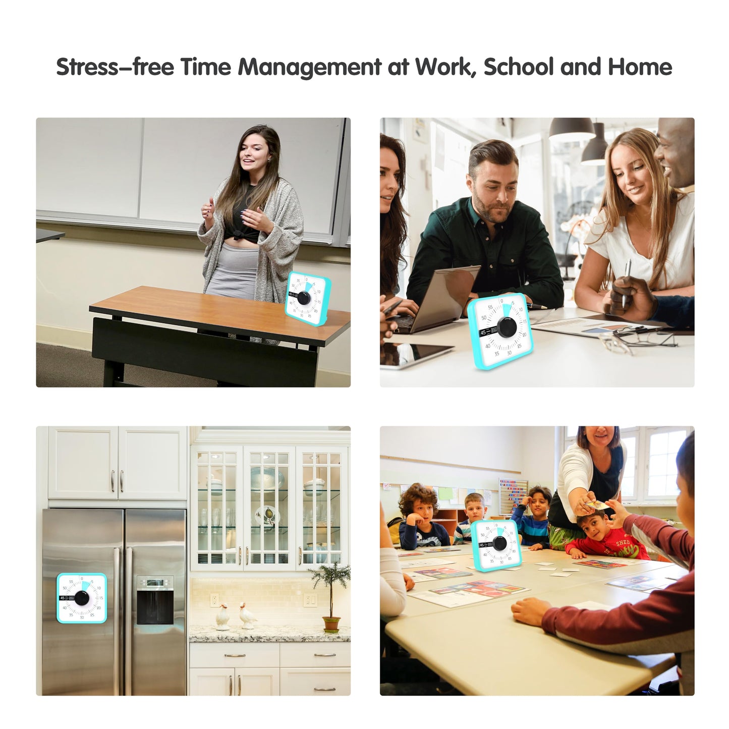 TWENTY5 SEVEN Countdown Timer 7.5 inch; 60 Minute 1 Hour Visual Timer – Classroom Teaching Tool Office Meeting, Mechanical Countdown Clock for Kids Exam Time Management Magnetic, Macaron Sky Blue