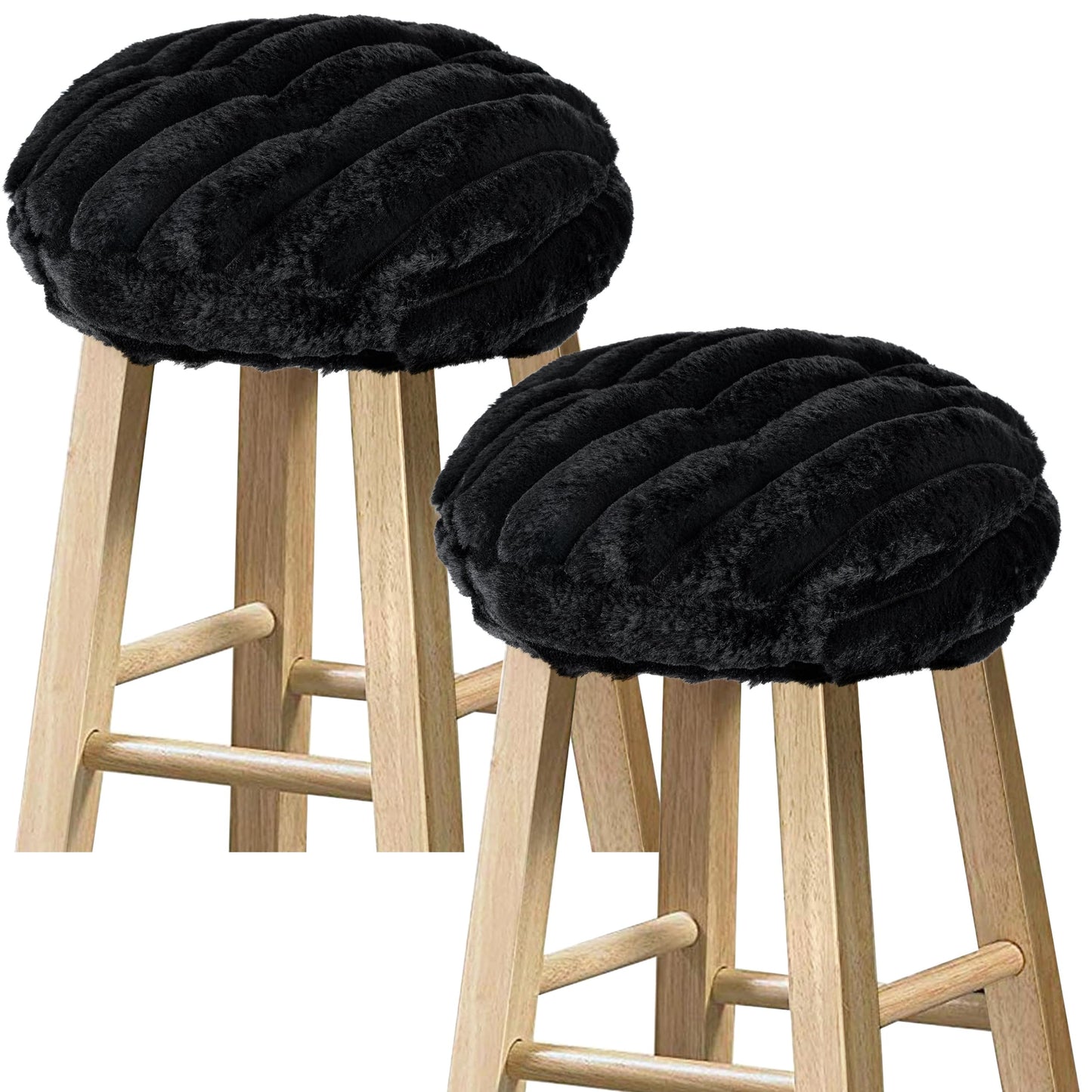 Sunlit Bar Stool Covers - Set of 2 Rectangle Bar Stool Seat Covers, Soft and Cushioned Bar Chair Covers, Easy to Install and Wash, Cover Only, Gray