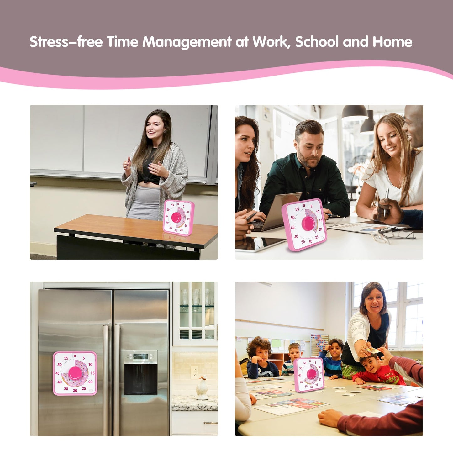 TWENTY5 SEVEN Countdown Timer 7.5 inch; 60 Minute 1 Hour Visual Timer – Classroom Teaching Tool Office Meeting, Mechanical Countdown Clock for Kids Exam Time Management Magnetic, Macaron Sky Blue