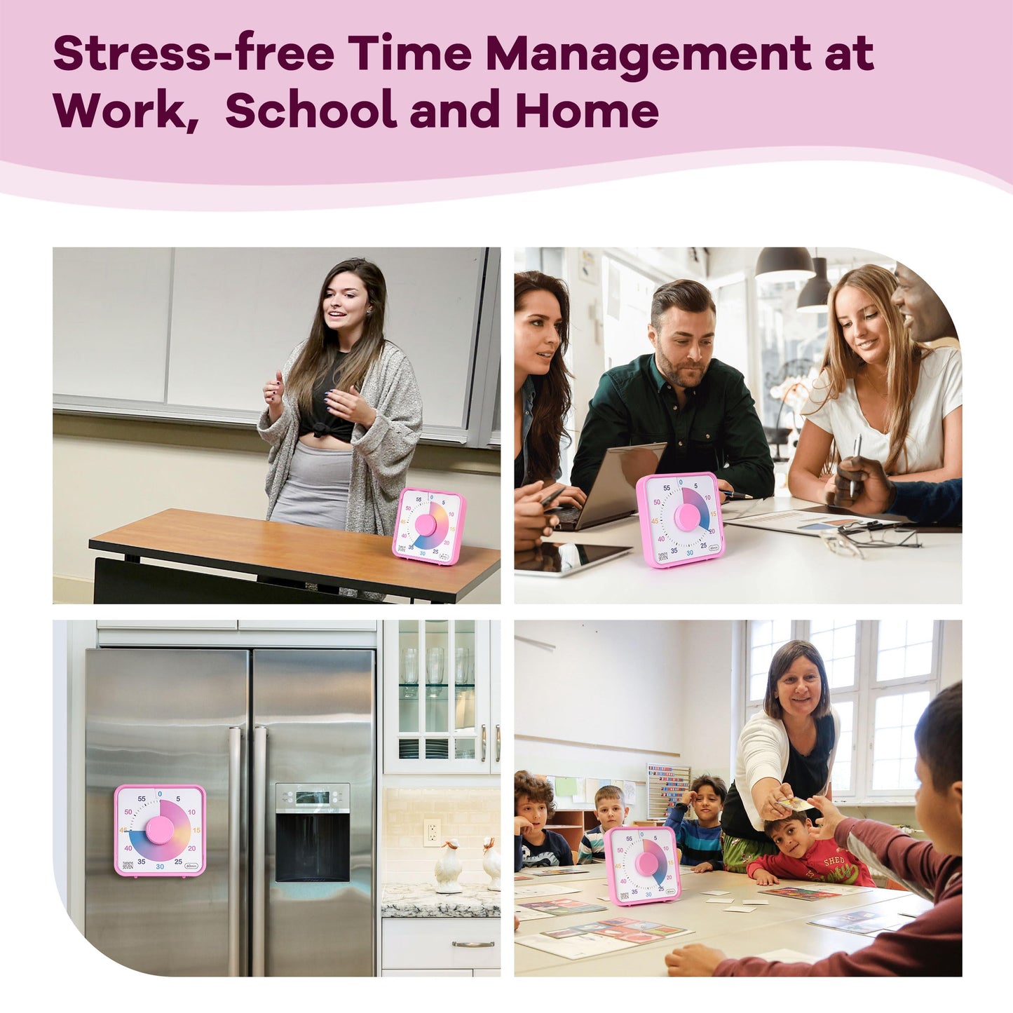 TWENTY5 SEVEN Countdown Timer 7.5 inch; 60 Minute 1 Hour Visual Timer – Classroom Teaching Tool Office Meeting, Mechanical Countdown Clock for Kids Exam Time Management Magnetic, Macaron Sky Blue