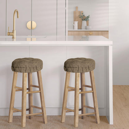 Sunlit Bar Stool Covers - Set of 2 Rectangle Bar Stool Seat Covers, Soft and Cushioned Bar Chair Covers, Easy to Install and Wash, Cover Only, Gray