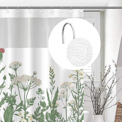 Sunlit Boho Knots Double Shower Curtain Hooks, Home Decorative Shower Curtain Rings for Bathroom, Seaside Nautical Shower Curtain Hangers Bathroom Accessories, Set of 12