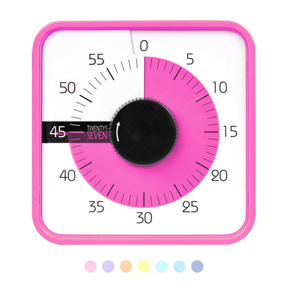 TWENTY5 SEVEN Countdown Timer 7.5 inch, 60 Minute 1 Hour Visual Timer for Classroom Teaching Tool Office Meeting, Mechanical Countdown Clock for Kids Exam Time Management Magnetic, Pink Donut