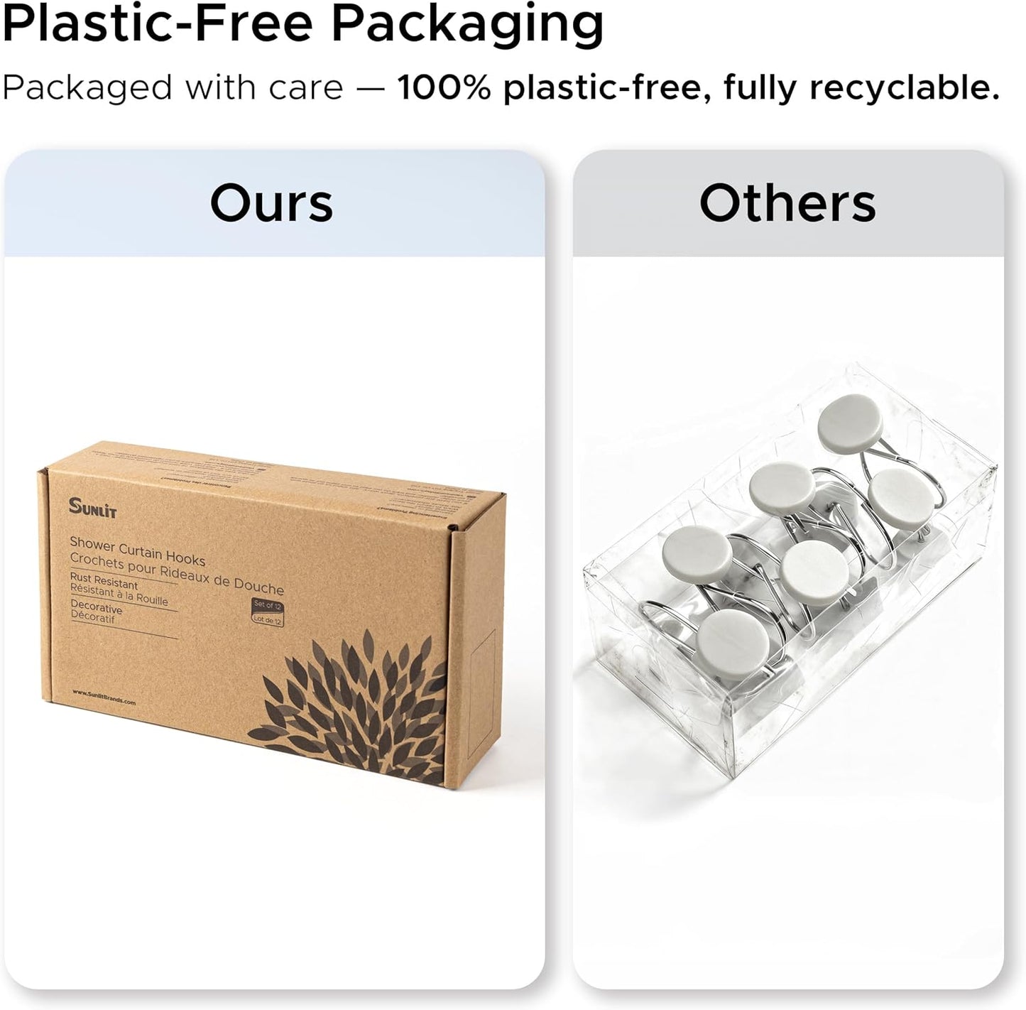 Sunlit Boho Knots Double Shower Curtain Hooks, Home Decorative Shower Curtain Rings for Bathroom, Seaside Nautical Shower Curtain Hangers Bathroom Accessories, Set of 12