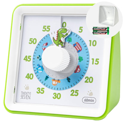 Visual Timer with Protective Case, 60-Minute Countdown Timer for Kids Autism ADHD Classroom Home Office, Countdown Clock for Teaching Work Meeting Time Management, Hungry Blue Fish