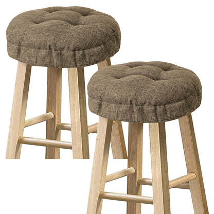 Sunlit Bar Stool Covers - Set of 2 Rectangle Bar Stool Seat Covers, Soft and Cushioned Bar Chair Covers, Easy to Install and Wash, Cover Only, Gray