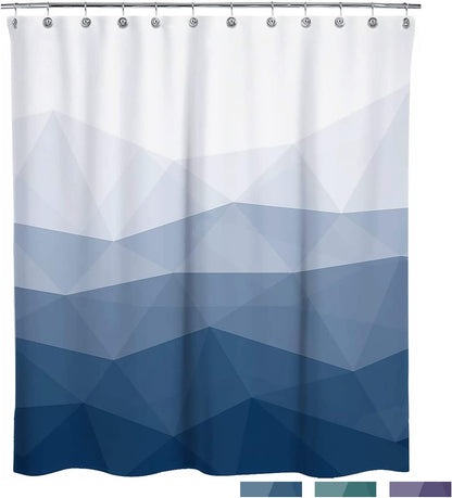 Sunlit Designer Popular Shower Curtain, Ombre Blue Fabric Contemporary Shower Curtains for Bathroom Décor