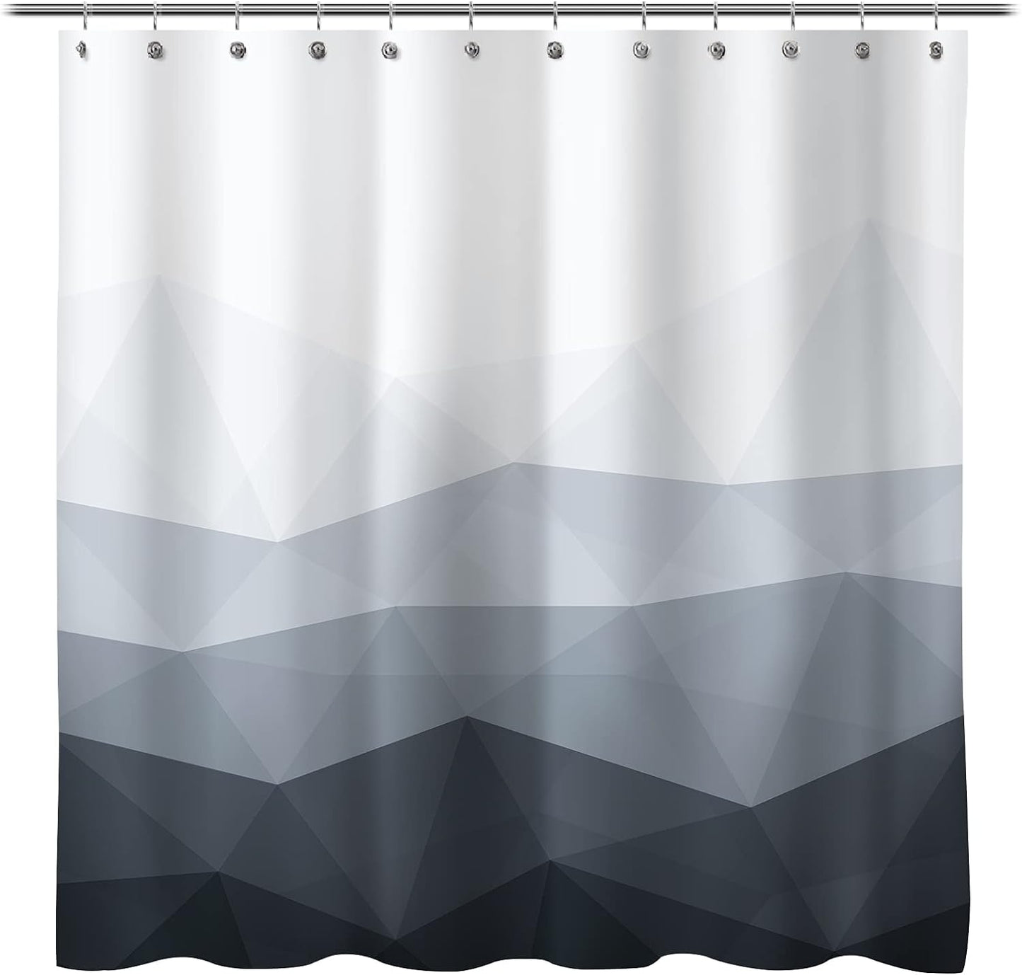 Sunlit Designer Popular Shower Curtain, Ombre Blue Fabric Contemporary Shower Curtains for Bathroom Décor