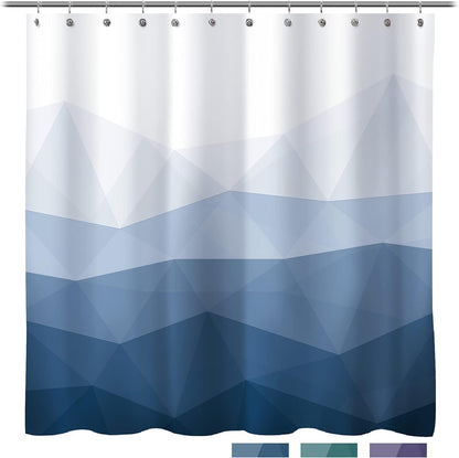 Sunlit Designer Popular Shower Curtain, Ombre Blue Fabric Contemporary Shower Curtains for Bathroom Décor