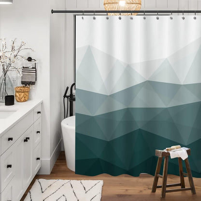 Sunlit Designer Popular Shower Curtain, Ombre Blue Fabric Contemporary Shower Curtains for Bathroom Décor