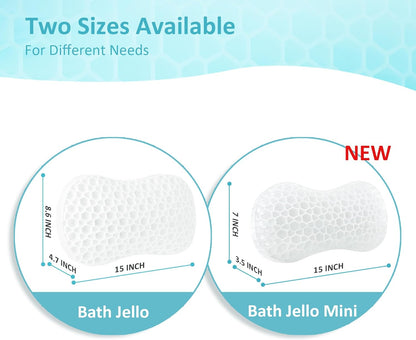 Sunlit Bath Jello Gel Bath Pillows, Lumbar Pillow for Bathtub, Back Support Pillow, Gel Pillow with Non-Slip Suction Cups for Lumbar, Back Rest Support, Fits Curved or Straight Back Tubs, Aqua