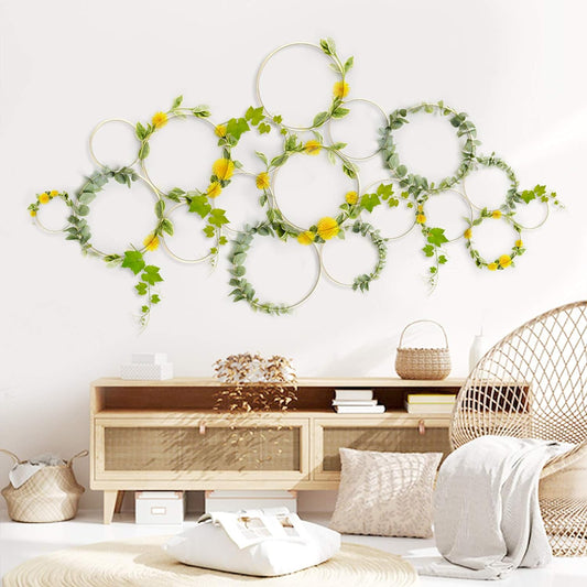 Sunlit Boho 18 PCS Bamboo Wall Trellis DIY Set, Plant Trellis, Vines Trellis, Display for Climbing Potted Plants, Rustic Vintage Home Decor